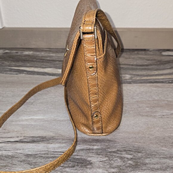 Liz Claiborne Faux Python Crossbody Bag Tan Snake Embossed Shoulder Purse... - Picture 3 of 7